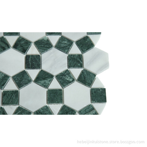 JK Fluted Decoration Backsplash Kitchen Marble Mosaic Tiles - Ming Green